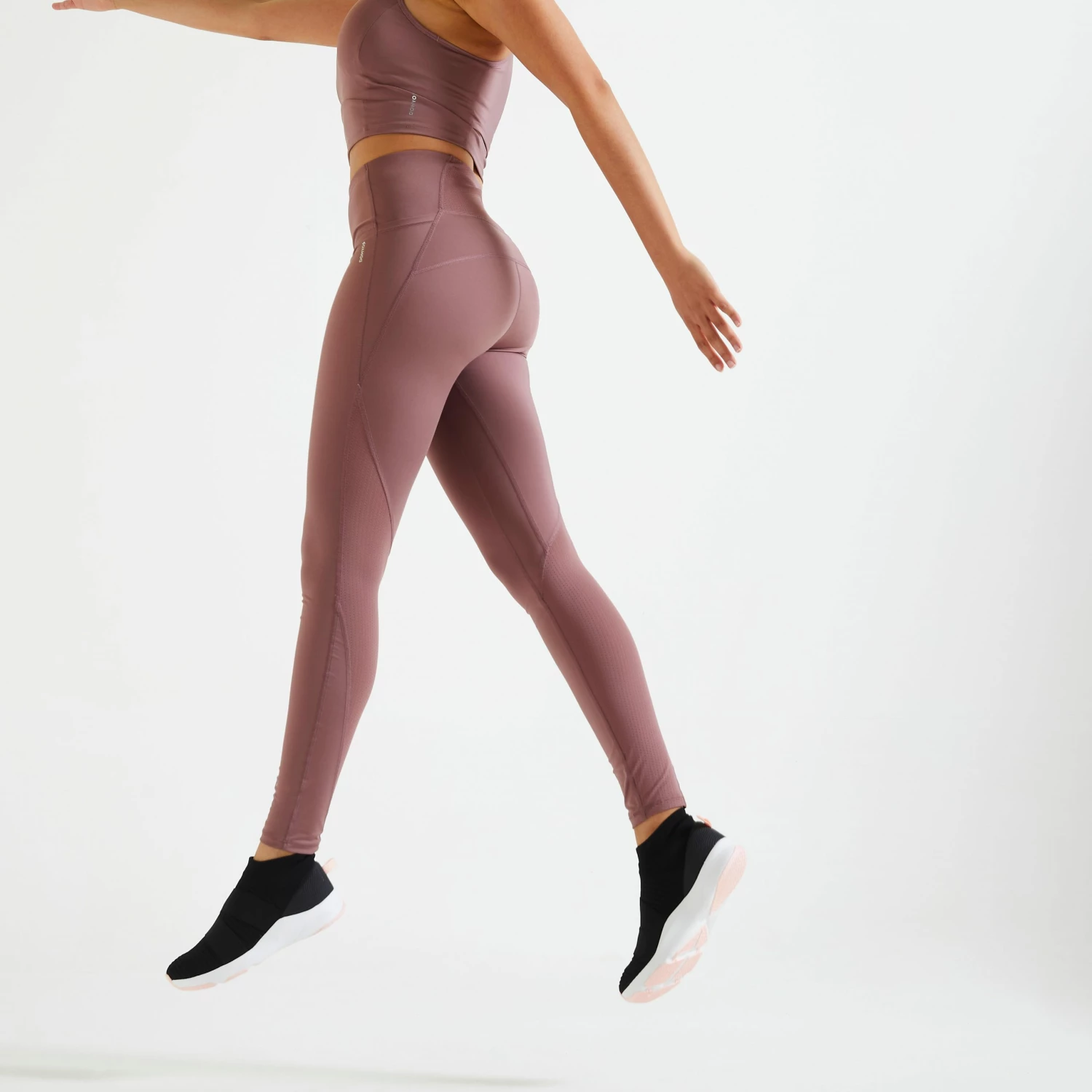 DOMYOS High-Waisted Shaping Fitness Leggings BLACK 1 DOMYOS High-Waisted Shaping Fitness Leggings BLACK