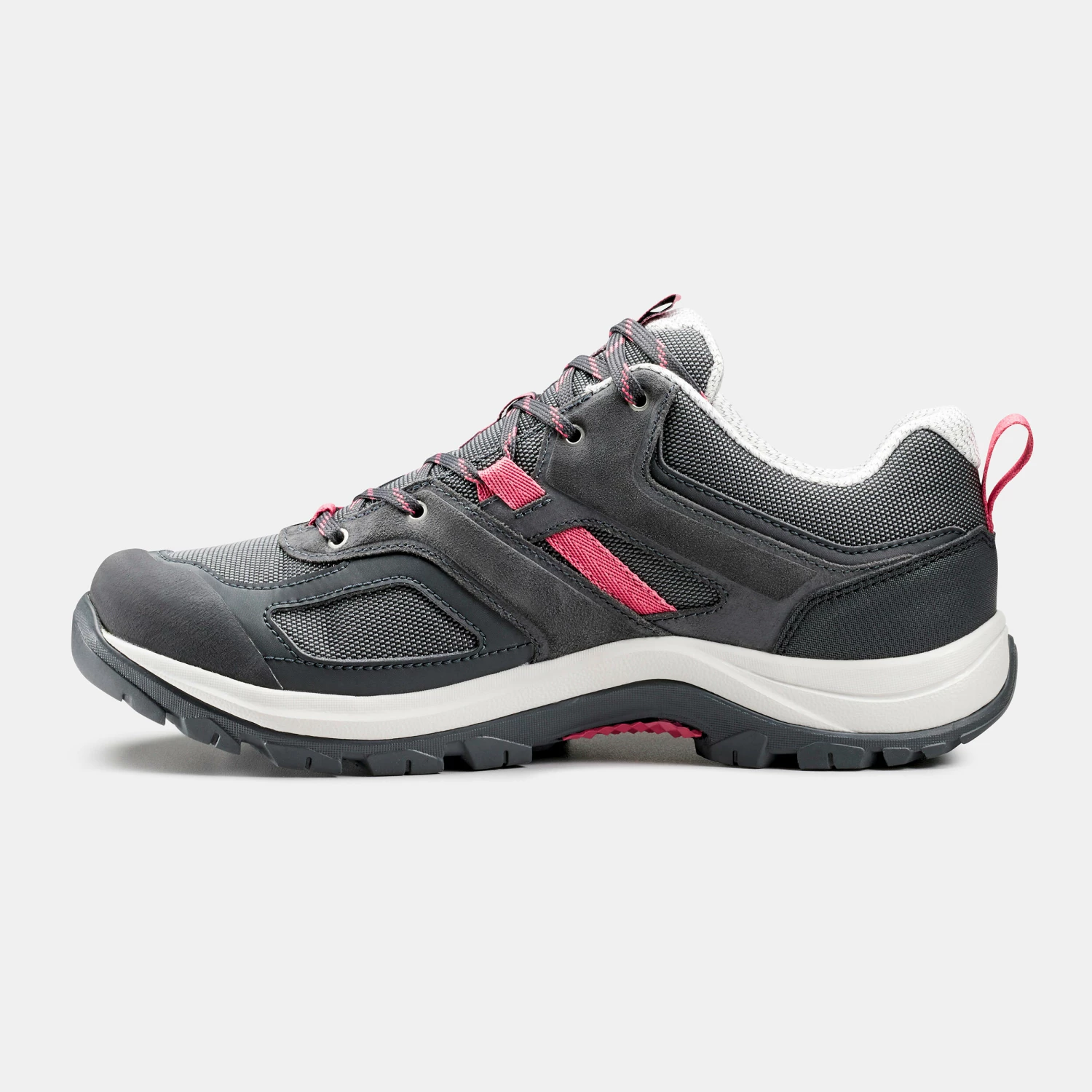 QUECHUA WATERPROOF MOUNTAIN HIKING SHOES Carbon grey/OLD PINK 3 QUECHUA WATERPROOF MOUNTAIN HIKING SHOES Carbon grey/OLD PINK - Image 3