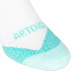 ARTENGO Low Sport Socks RS 900 Tri-Pack WHITE/Pale turquoise -Women Sports Elegant Store k04353012313a20177892ae7194c5edad