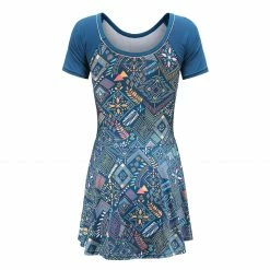 NABAIJI Women's short-sleeved one-piece UNA All Lejo Blue Turquoise green/Navy blue -Women Sports Elegant Store k060d957b8068558ebe4094202f0d673e