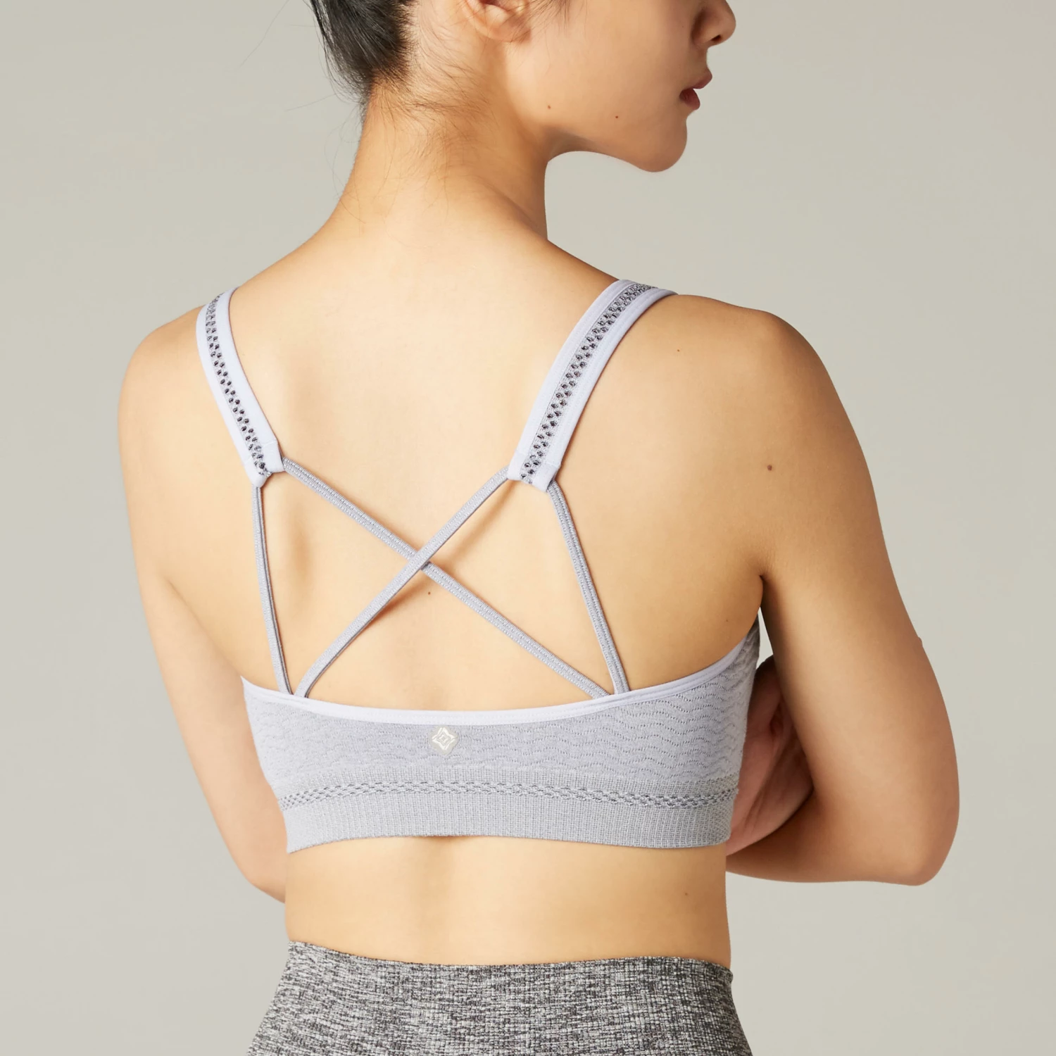 KIMJALY Gentle Yoga Sports Bra LIGHT BLUE/BLACK 6 KIMJALY Gentle Yoga Sports Bra LIGHT BLUE/BLACK - Image 6