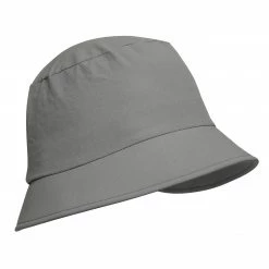 Women Sports Elegant Store 15 FORCLAZ Mountain Trekking Hat Trek 100 Khaki grey/Carbon grey