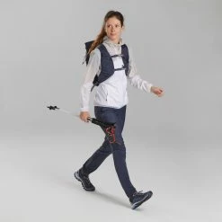 QUECHUA Women's Fast Hiking Windproof Jacket FH500 Helium Wind WHITE/Lunar grey/Turquoise -Women Sports Elegant Store k076f99d4ff0bd5595b4e41a99b9fd740