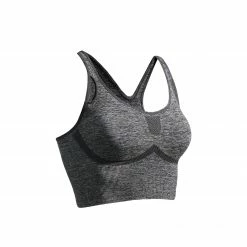 KIMJALY Long Dynamic Yoga Sports Bra DARK GREY
