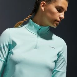 ARTENGO Women's Long-Sleeved T-Shirt TH 900 Pale mint -Women Sports Elegant Store k0d8bab2ea620941af7e835b7d2f49606