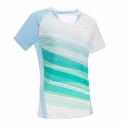 PERFLY T-SHIRT 560 W WHITE GREEN BLUE Snow white/Light sky blue