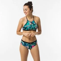 OLAIAN Women's surfing swimsuit bikini top with open back ANDREA PAGI GREEN -Women Sports Elegant Store k10734b46449074846d55b94283c88886