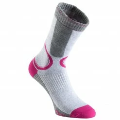 OXELO Women's Skating Socks FIT LIGHT GREY/Dark mulberry