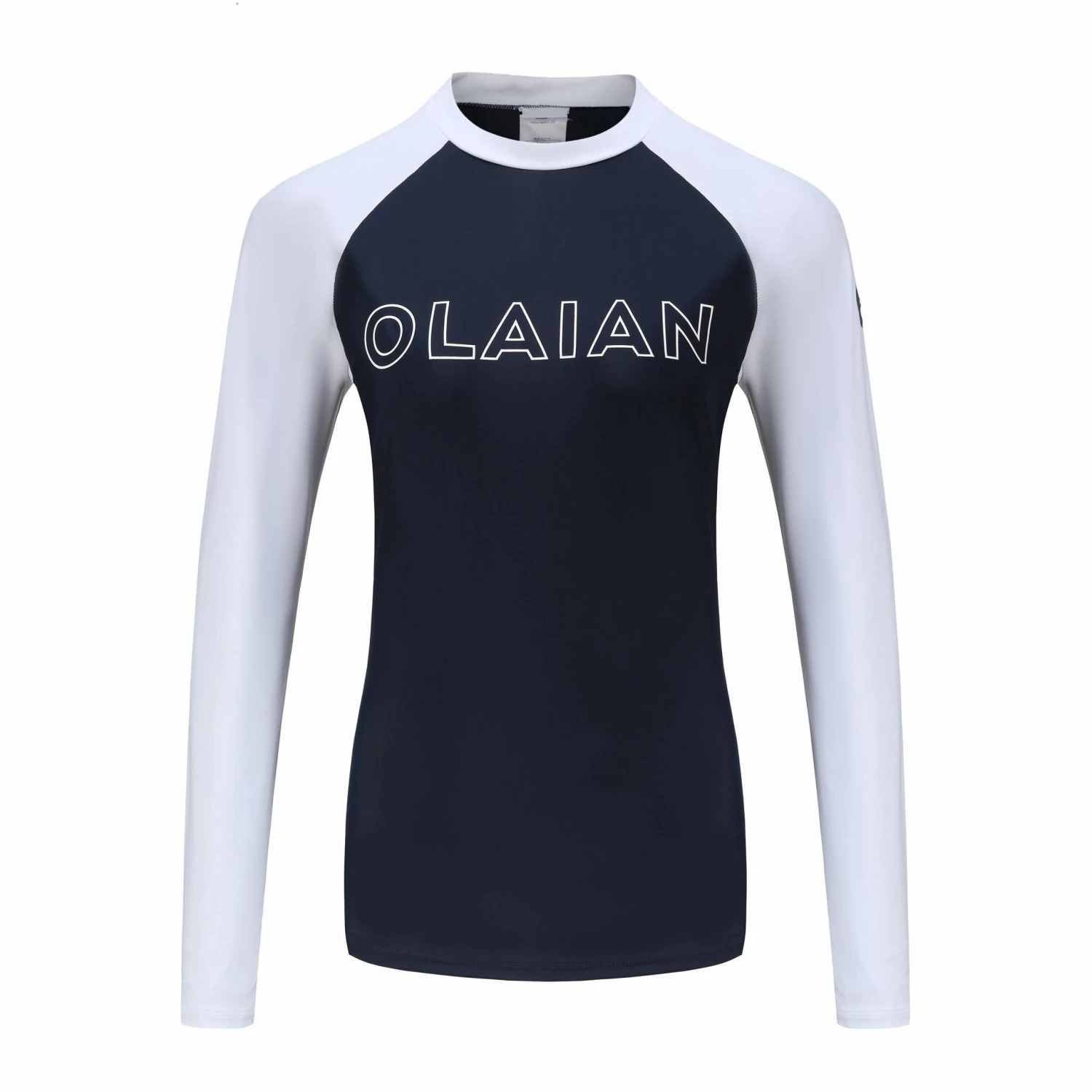 OLAIAN WOMEN’S SLIM UV TOP 100 Navy blue/Snow white 2 OLAIAN WOMEN’S SLIM UV TOP 100 Navy blue/Snow white - Image 2