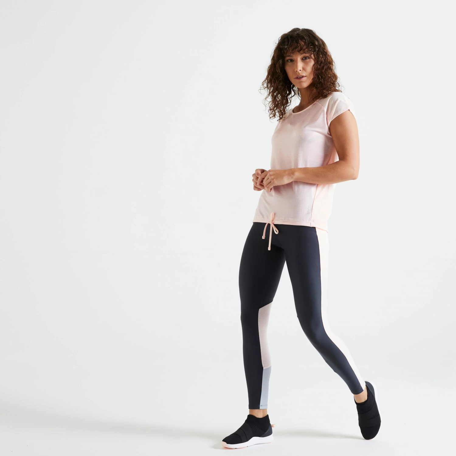 DOMYOS Loose Fitness T-Shirt GREY/BLACK 9 DOMYOS Loose Fitness T-Shirt GREY/BLACK - Image 9