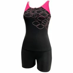 ARENA arena LADIES SWIMWEAR HALF ZIP AQSLIM ONE PIECE UBACK FLATLEG BLACK