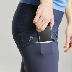 QUECHUA Women’s Fast Hiking Short Leggings FH900 Blue; Asphalt blue -Women Sports Elegant Store k1d9f5f46394f80a86555bdd6c2630989