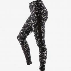 DOMYOS 520 Women's Pilates & Gentle Gym Leggings BLACK/Putty -Women Sports Elegant Store k207f906ddaaf95665ebe7329a7c754d3