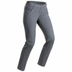 QUECHUA Women's Mountain Walking Trousers MH100 Charcoal grey/Charcoal grey