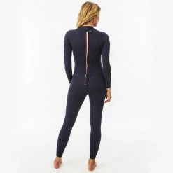 OLAIAN SURF 100 Neoprene wetsuit 2/2 mm women’s Marine blue back zip Navy blue/Pale Coral -Women Sports Elegant Store k22087aac3d772f0ecf689fbf02f3baa1