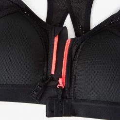 KALENJI RUN EASY ZIP PADDED BRA BLACK BLUE -Women Sports Elegant Store k250ed96c4bd34d566e57eca1fe42ee77