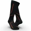 KIPRUN RUNNING COMPRESSION SOCKS BLACK/Fluo blood orange