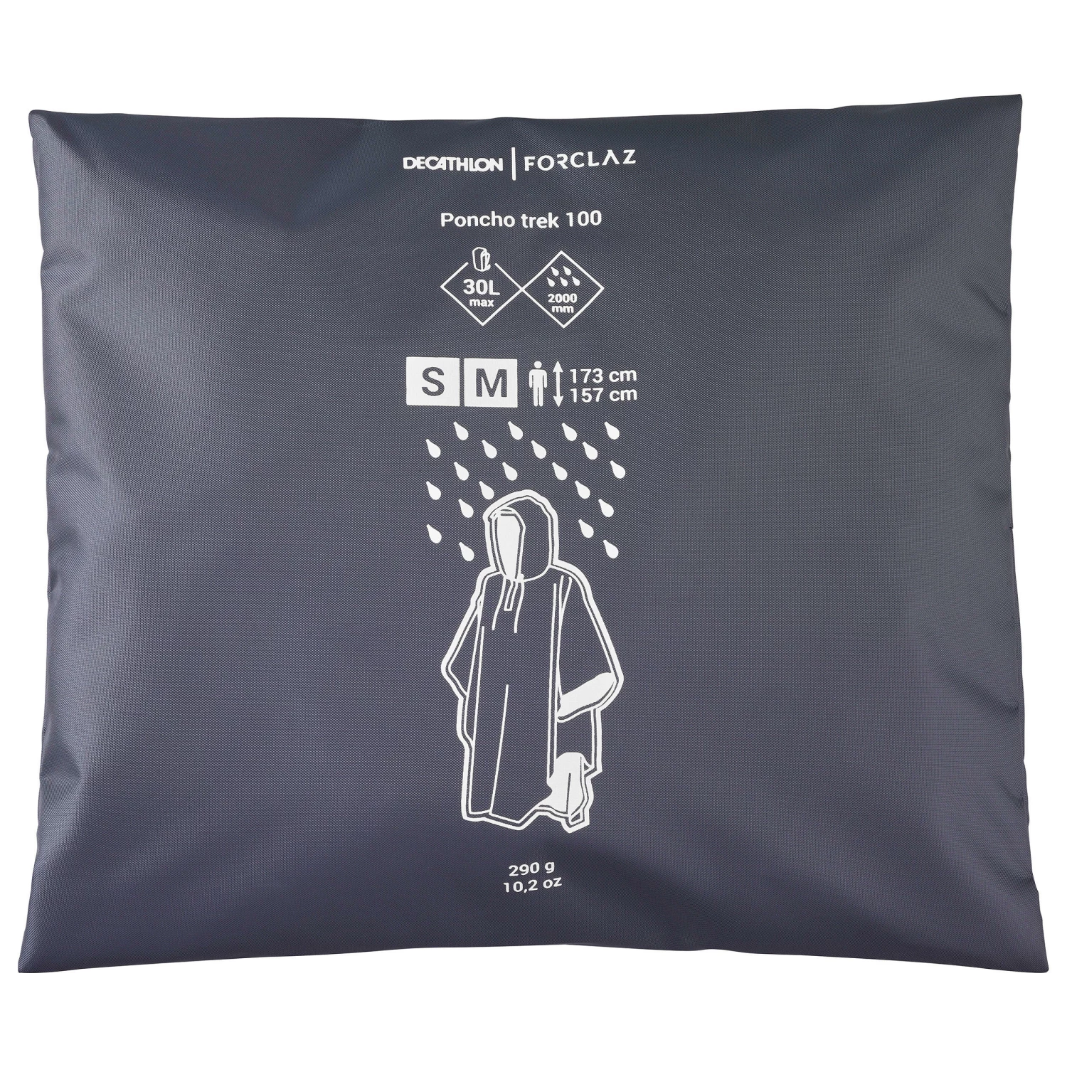 FORCLAZ Hiking Rain Poncho Abyss grey 7 FORCLAZ Hiking Rain Poncho Abyss grey - Image 7