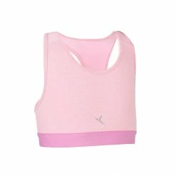 DOMYOS Girls' Gym Sports Bra 100 Light rose/Light rose/PINK