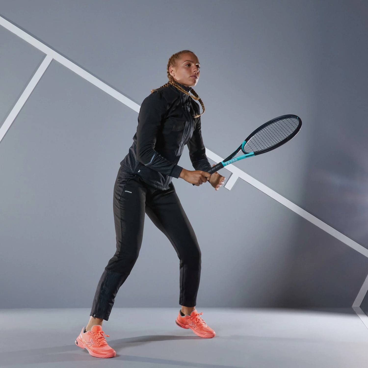 ARTENGO Women's Tennis Bottoms PA TH 500 BLACK 2 ARTENGO Women's Tennis Bottoms PA TH 500 BLACK - Image 2