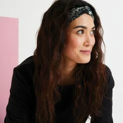 DOMYOS Women's Fitness Cardio Training Headband with Elastic BLACK/BLACK