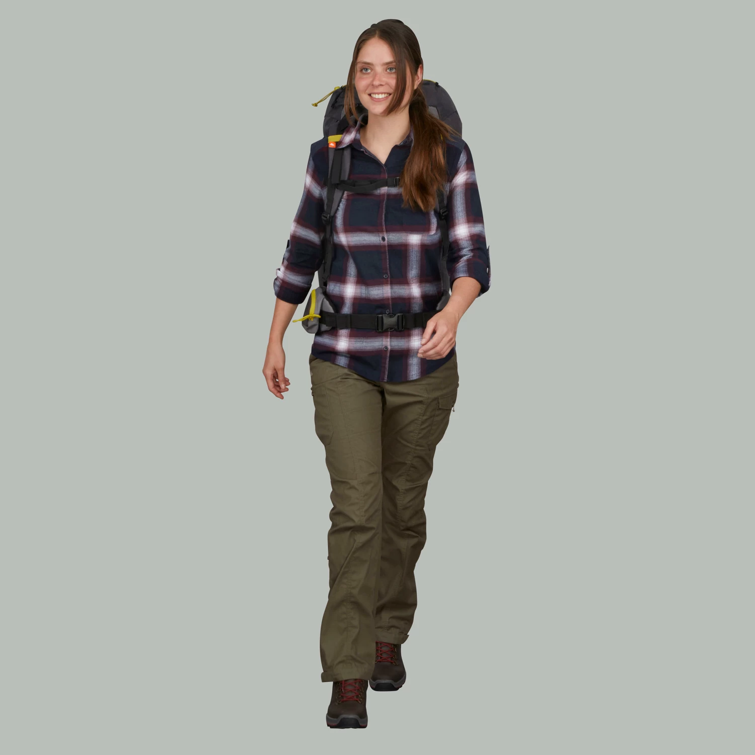 FORCLAZ LONG-SLEEVED SHIRT TRAVEL 100 Asphalt blue/Asphalt blue 6 FORCLAZ LONG-SLEEVED SHIRT TRAVEL 100 Asphalt blue/Asphalt blue - Image 6