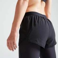 DOMYOS 500 Women's Fitness Cardio Training Leggings Asphalt blue/MAUVE -Women Sports Elegant Store k3068fe27cd02d8e5226dbe2d36abdece