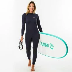 OLAIAN SURF 100 Neoprene wetsuit 2/2 mm women’s Marine blue back zip Navy blue/Pale Coral -Women Sports Elegant Store k308a8817088684e268b7666de34e365f