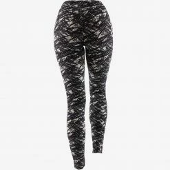 DOMYOS 520 Women's Pilates & Gentle Gym Leggings BLACK/Putty -Women Sports Elegant Store k33b1a40a57bfd6e090f59c84f246841f