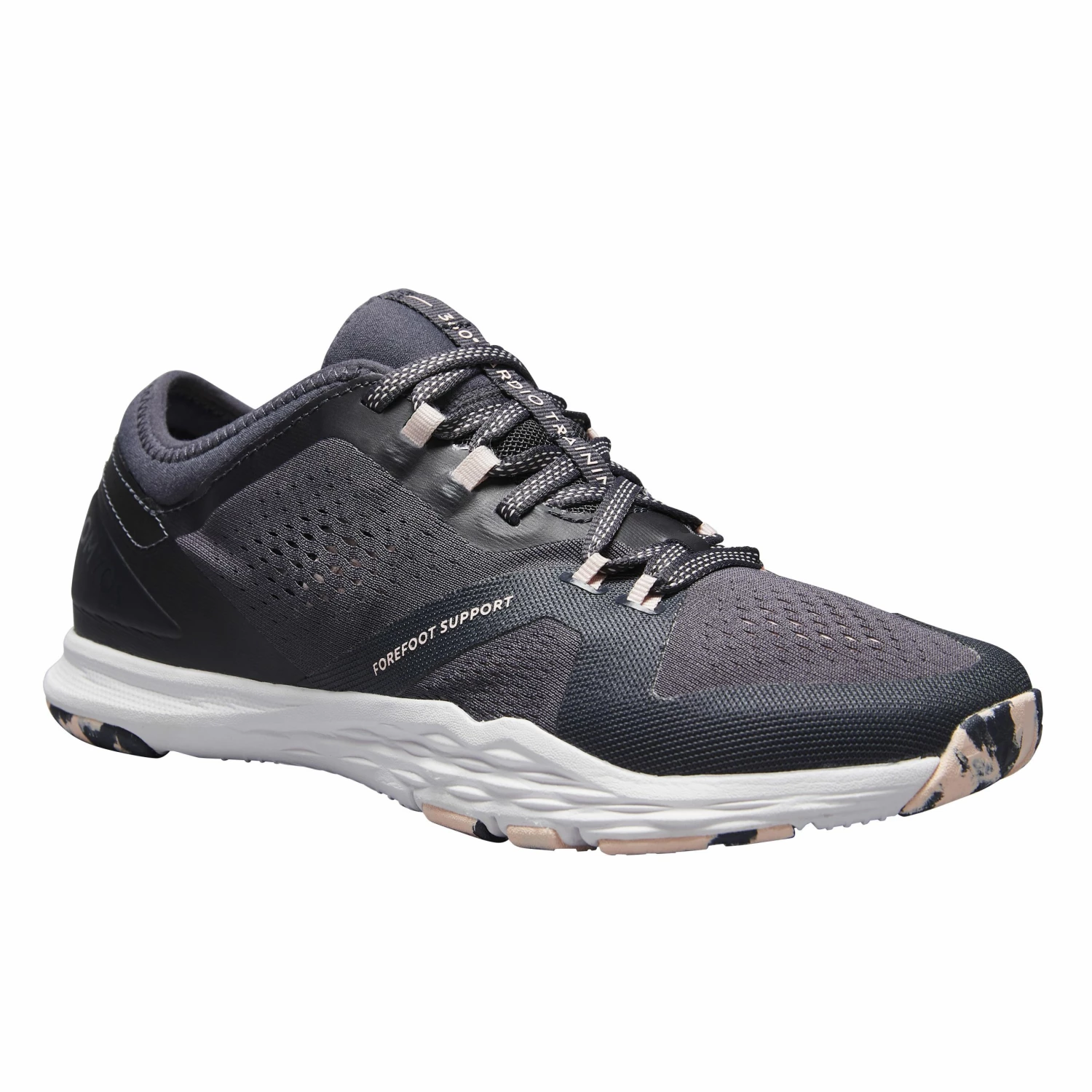 DOMYOS Women's Fitness Shoes 900 Abyss grey/Fluo pale peach 1 DOMYOS Women's Fitness Shoes 900 Abyss grey/Fluo pale peach