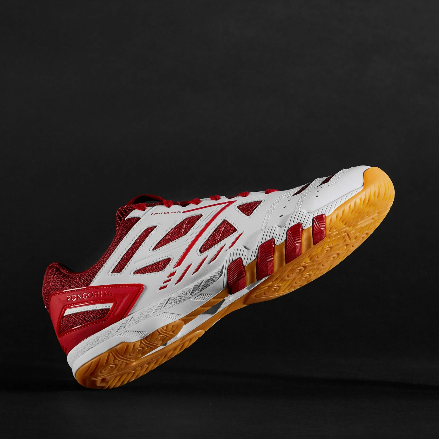 PONGORI Table Tennis Shoes TTS 560 Burgundy/Snow white 6 PONGORI Table Tennis Shoes TTS 560 Burgundy/Snow white - Image 6