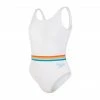 SPEEDO LADIES RAINBOW 1PC SWIMSUIT WHITE