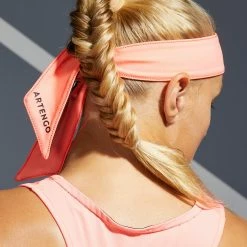 ARTENGO Tennis Bandana Fluo peach/BLACK -Women Sports Elegant Store k37a3dc9d076c5be5dc079983c49d72ad