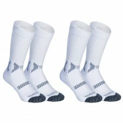 TARMAK Men's/Women's Basketball Mid Socks 2-Pack SO500 BLACK/Dark grey