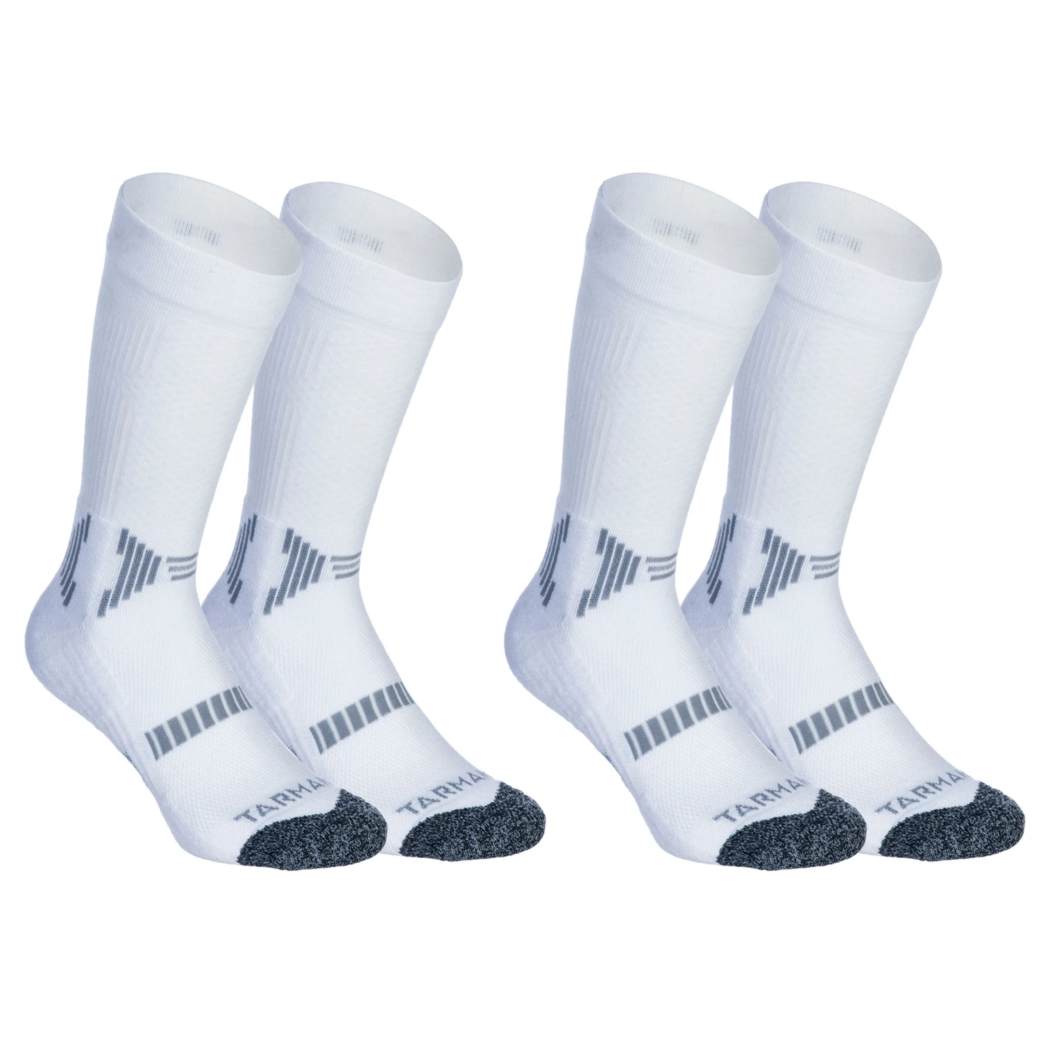 TARMAK Men's/Women's Basketball Mid Socks 2-Pack SO500 BLACK/Dark grey 1 TARMAK Men's/Women's Basketball Mid Socks 2-Pack SO500 BLACK/Dark grey