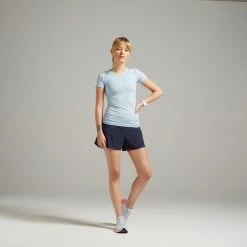 KIPRUN KIPRUN SKINCARE BREATHABLE WOMEN'S RUNNING T-SHIRT Faded denim/Foggy blue -Women Sports Elegant Store k38b407b3b8557e6ff7f449dd621c8633