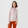 KALENJI Run Dry + Women's Running Long-Sleeved Zip Tee-Shirt PINK