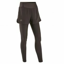 KALENJI Run Dry+ 2-in-1 running Shorts/Tights BLACK/BLACK/BLACK
