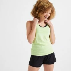 DOMYOS Women's Cardio Fitness Tank Top 100 Snow white -Women Sports Elegant Store k3d03131aea2347c40c7b9bd792f3aba8