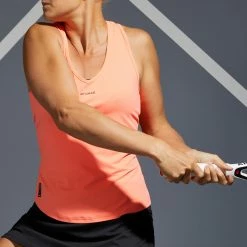 ARTENGO Women's Tennis Tank Top TK Dry 100 Fluo peach -Women Sports Elegant Store k4785ba225094ad06952ab275a8068a89