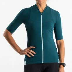 VAN RYSEL Women's Short-Sleeved Cycling Jersey RCR Dark petrol blue -Women Sports Elegant Store k48f3330b92df369890e3f74269596292