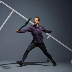 ARTENGO Women's Tennis Sweatshirt SW DRY 900 Dark aubergine -Women Sports Elegant Store k4a89c0a2722278e03f75e153ad399876