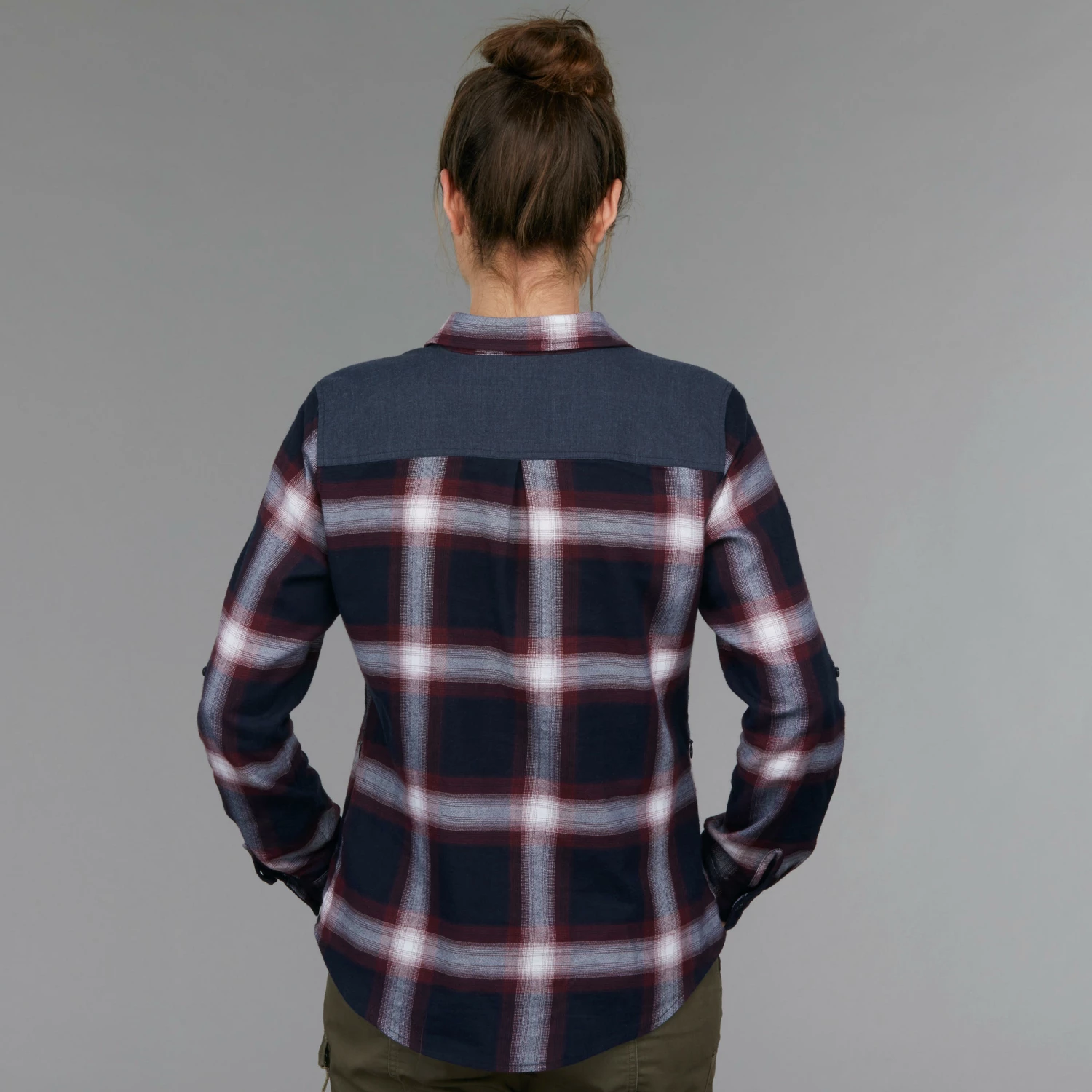 FORCLAZ LONG-SLEEVED SHIRT TRAVEL 100 Asphalt blue/Asphalt blue 5 FORCLAZ LONG-SLEEVED SHIRT TRAVEL 100 Asphalt blue/Asphalt blue - Image 5