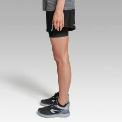 KALENJI RUN DRY + WOMEN'S SHORTS BUILT-IN TIGHT SHORTS - BLACK BLACK/BLACK -Women Sports Elegant Store k4bc606134b28fc197c4892eecdcdf840