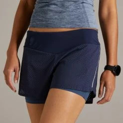 KIPRUN KIPRUN 2-IN-1 WOMEN'S RUNNING SHORTS WITH BUILT-IN TIGHT SHORTS Navy blue/Whale grey 10 KIPRUN KIPRUN 2-IN-1 WOMEN'S RUNNING SHORTS WITH BUILT-IN TIGHT SHORTS Navy blue/Whale grey -Women Sports Elegant Store k54313879c961eda4d6126a0334eee5fa