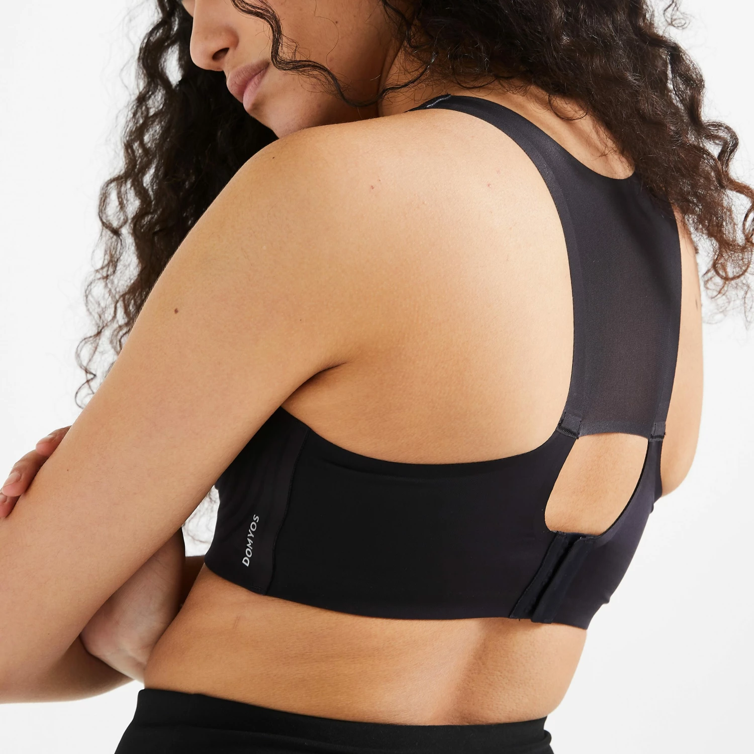 DOMYOS Light Support Close-Fitting Fitness Bra 160 BLACK 5 DOMYOS Light Support Close-Fitting Fitness Bra 160 BLACK - Image 5