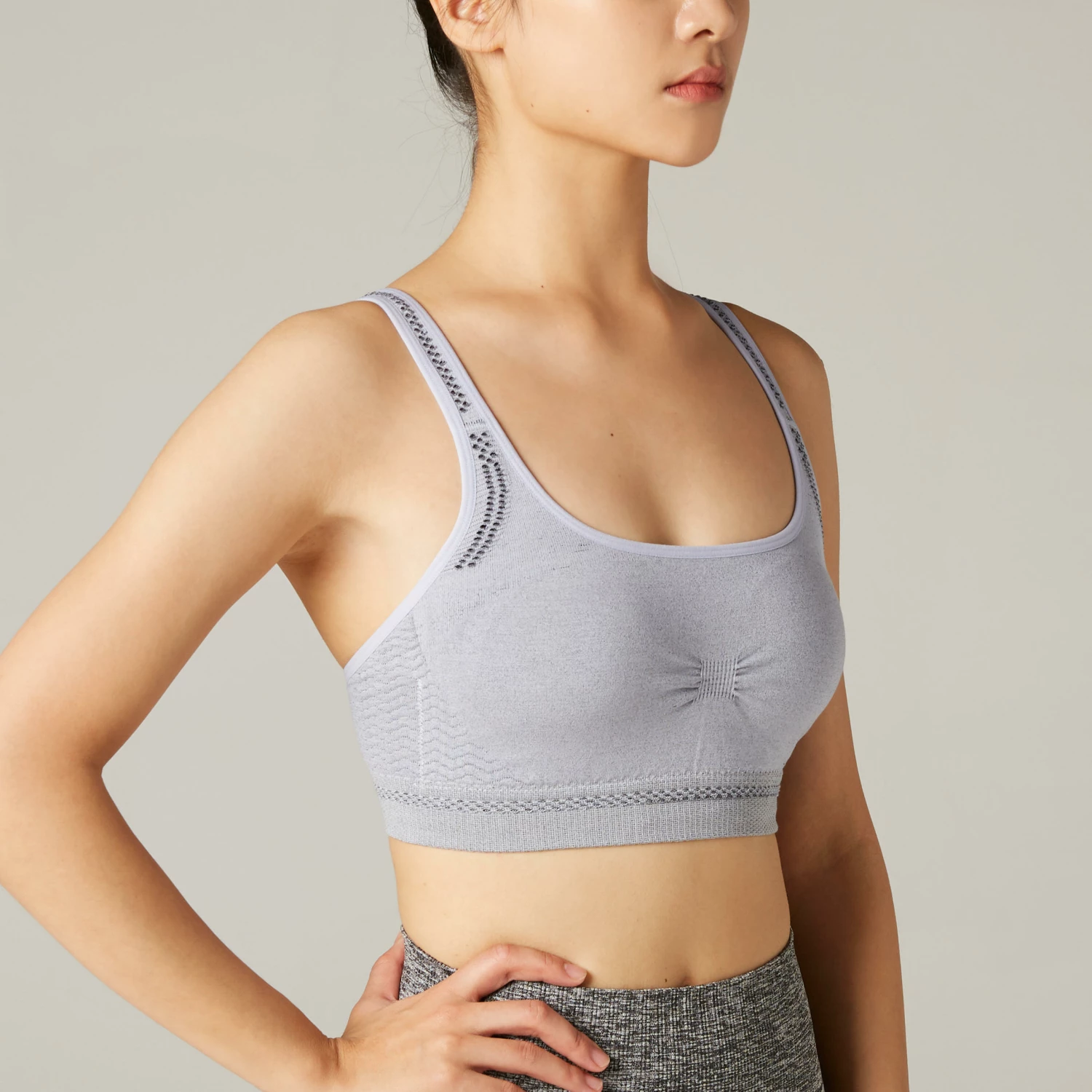 KIMJALY Gentle Yoga Sports Bra LIGHT BLUE/BLACK 5 KIMJALY Gentle Yoga Sports Bra LIGHT BLUE/BLACK - Image 5