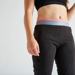 DOMYOS Women's Fitness Cardio Training Bottoms BLACK/GREY/Fluo coral pink 14 DOMYOS Women's Fitness Cardio Training Bottoms BLACK/GREY/Fluo coral pink -Women Sports Elegant Store k5963b771dfa18d0846d3326111880b2b