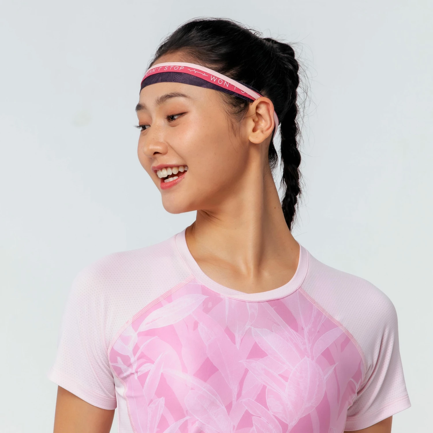 DOMYOS Women's Fitness Cardio Training T-Shirt 500 Begonia pink/Candyfloss 3 DOMYOS Women's Fitness Cardio Training T-Shirt 500 Begonia pink/Candyfloss - Image 3