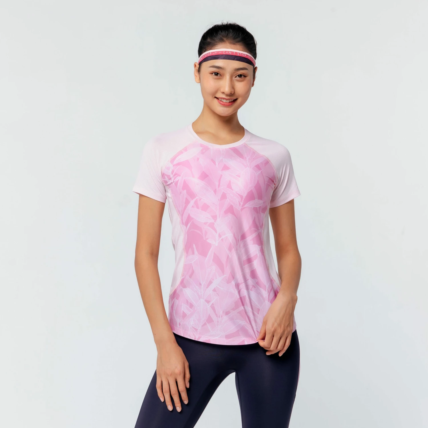 DOMYOS Women's Fitness Cardio Training T-Shirt 500 Begonia pink/Candyfloss 9 DOMYOS Women's Fitness Cardio Training T-Shirt 500 Begonia pink/Candyfloss - Image 9